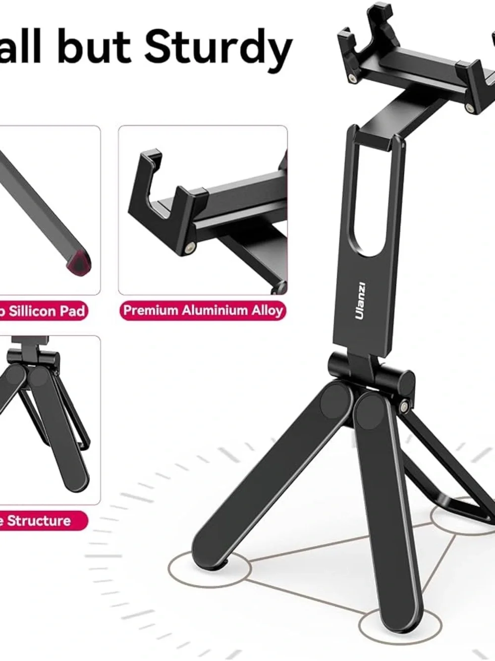 Ulanzi Aluminum Foldable Smartphone Tripod/Stand in Black